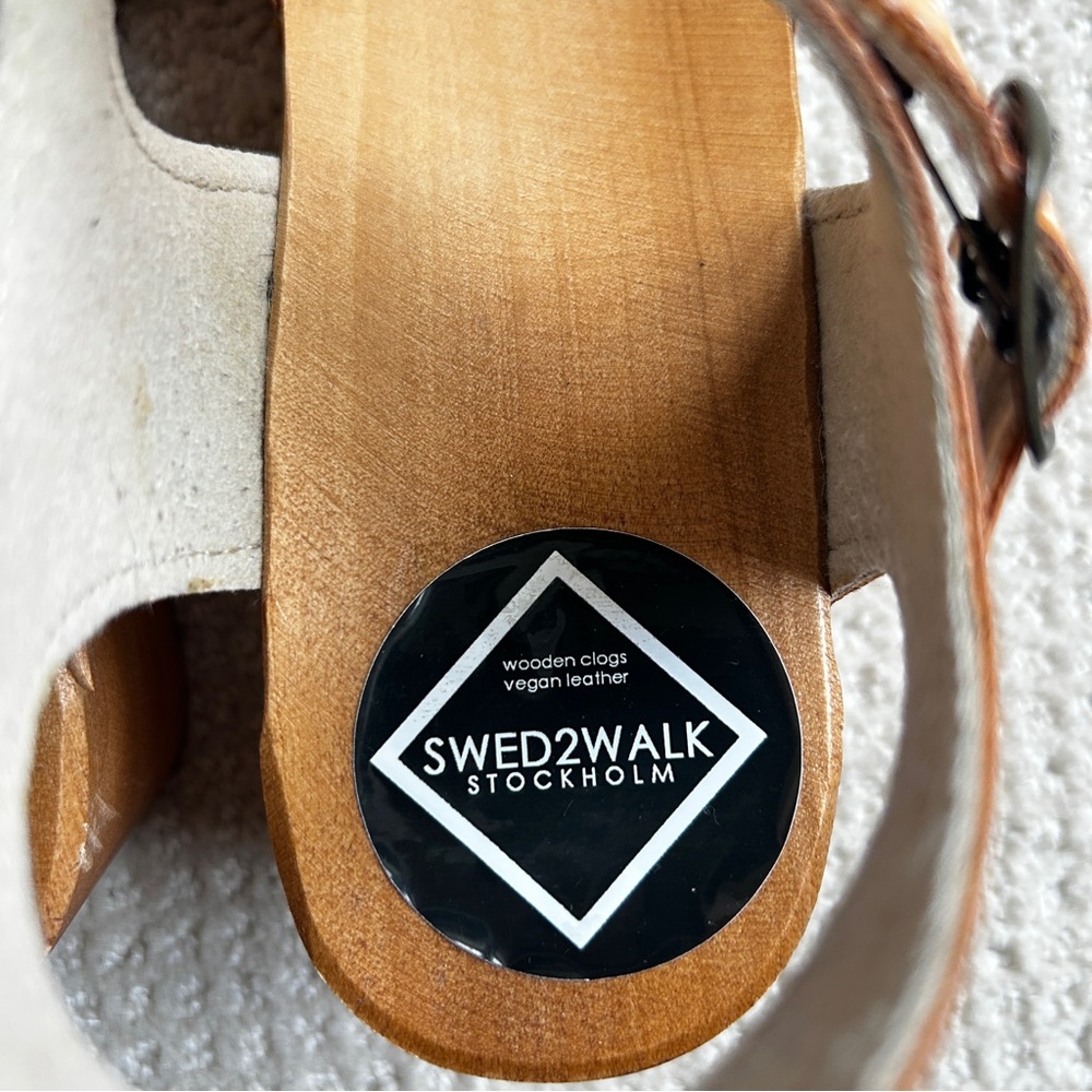 Swed2walk Vegan Leather Estelle Scandi Girl Swedish Clogs Cottagecore Lagenlook - Picture 5 of 5